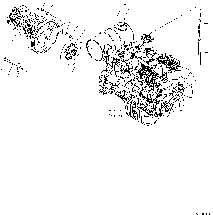 Схема запчастей Komatsu PC200LC-7L - НАСОС¤ ПРИВОДПЛАСТИНА И ГЛУШИТЕЛЬ ДРЕНАЖН. КОМПОНЕНТЫ ДВИГАТЕЛЯ
