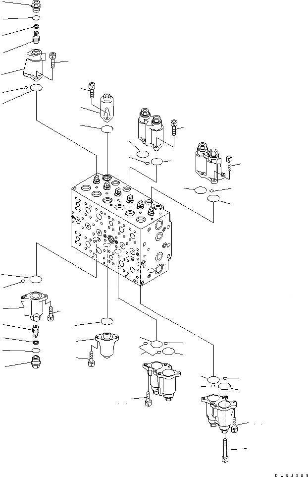 Схема запчастей Komatsu PC200LC-7L - ОСНОВН. КЛАПАН (END КОРПУС) ( И АКТУАТОР) ГИДРАВЛИКА