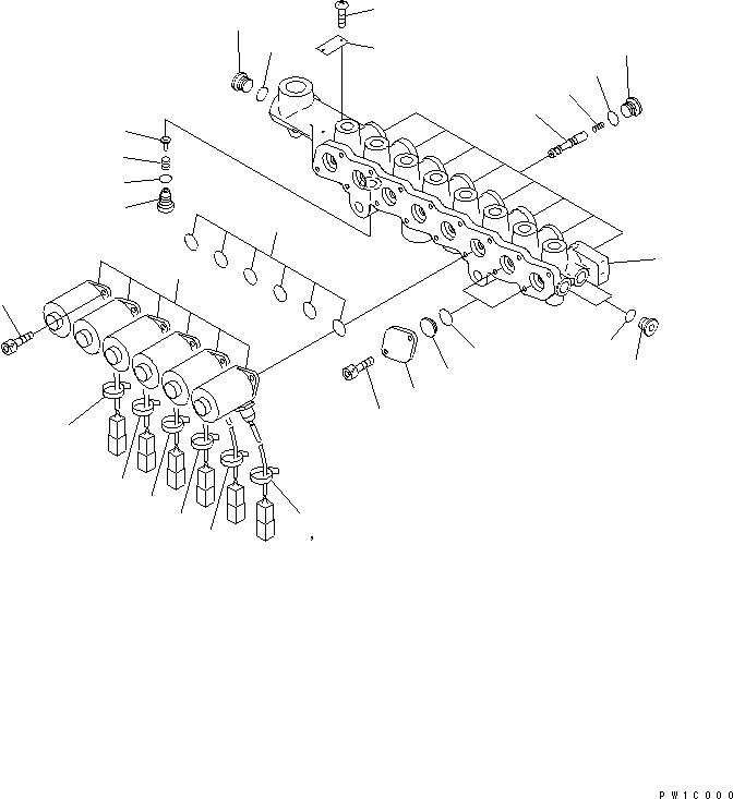 Схема запчастей Komatsu PC200LC-7L - EPC СОЛЕНОИДНЫЙ КЛАПАН(№A8-A87) ГИДРАВЛИКА