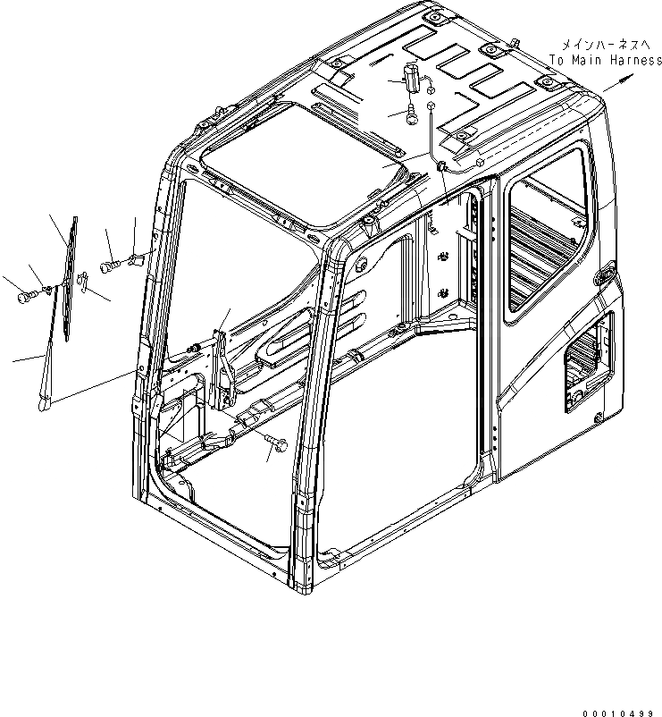 Схема запчастей Komatsu PC200LC-7L - КАБИНА (ДВОРНИКИ И КАБИНА LIGHT)(№A8-A877) КАБИНА ОПЕРАТОРА И СИСТЕМА УПРАВЛЕНИЯ