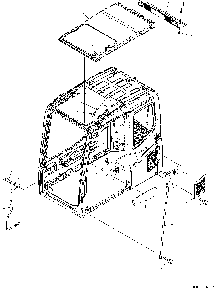 Схема запчастей Komatsu PC200LC-7L - КАБИНА (АКСЕССУАРЫ)(№A8-A877) КАБИНА ОПЕРАТОРА И СИСТЕМА УПРАВЛЕНИЯ