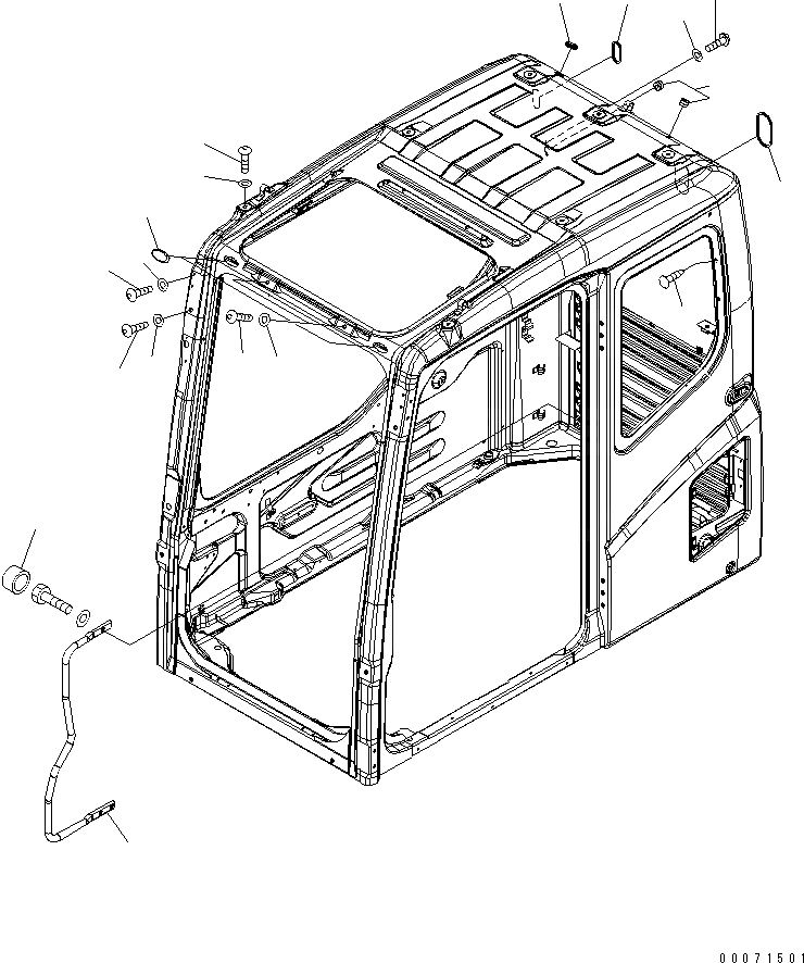 Схема запчастей Komatsu PC200LC-7L - КАБИНА (БЕЗ KOMTRAX)(№A8-A877) КАБИНА ОПЕРАТОРА И СИСТЕМА УПРАВЛЕНИЯ