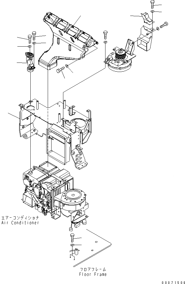 Схема запчастей Komatsu PC200LC-7L - КОНДИЦ. ВОЗДУХА (ЗАДН. ВОЗДУХОВОД) (ВЫСОК. ЕМК.) КАБИНА ОПЕРАТОРА И СИСТЕМА УПРАВЛЕНИЯ