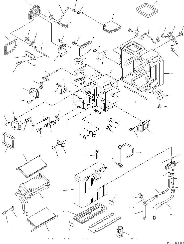 Схема запчастей Komatsu PC200LC-7L - КОНДИЦ. ВОЗДУХА (БЛОК ASSEMBLY) КАБИНА ОПЕРАТОРА И СИСТЕМА УПРАВЛЕНИЯ