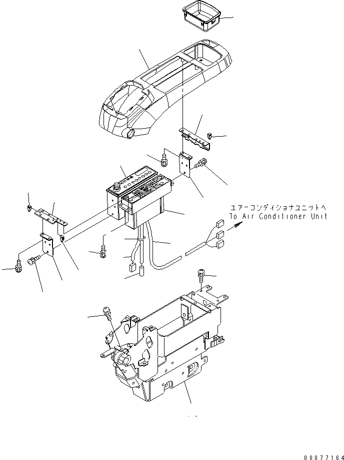 Схема запчастей Komatsu PC200LC-7L - ОСНОВН. КОНСТРУКЦИЯ (ВЕРХН. КОНСОЛЬ) (ЛЕВ.) КАБИНА ОПЕРАТОРА И СИСТЕМА УПРАВЛЕНИЯ