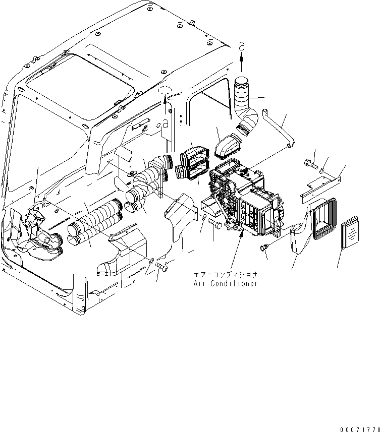 Схема запчастей Komatsu PC200LC-7L - ОСНОВН. КОНСТРУКЦИЯ (КАБИНА) (ПЛАСТИНЫ И ВОЗДУХОВОД)(№A878-) КАБИНА ОПЕРАТОРА И СИСТЕМА УПРАВЛЕНИЯ