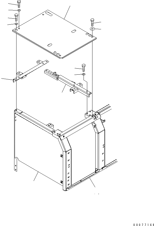 Схема запчастей Komatsu PC200LC-7L - ПЕРЕГОРОДКА. ЧАСТИ КОРПУСА