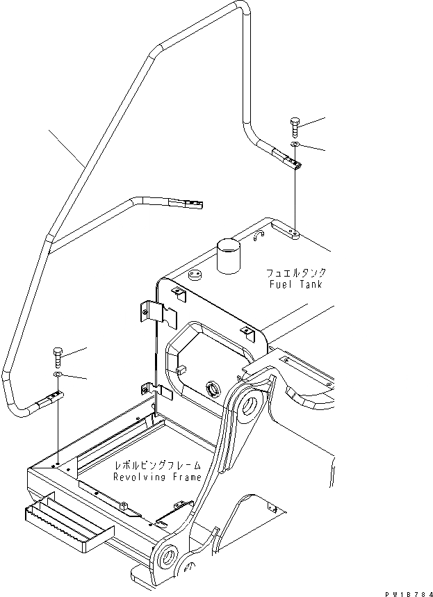 Схема запчастей Komatsu PC200LC-7L - HANDRAIL ЧАСТИ КОРПУСА