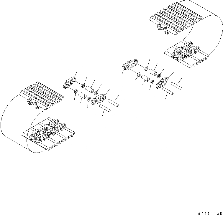 Схема запчастей Komatsu PC200LC-7L - ГУСЕН. ЦЕПЬ ASSEMBLY ХОДОВАЯ