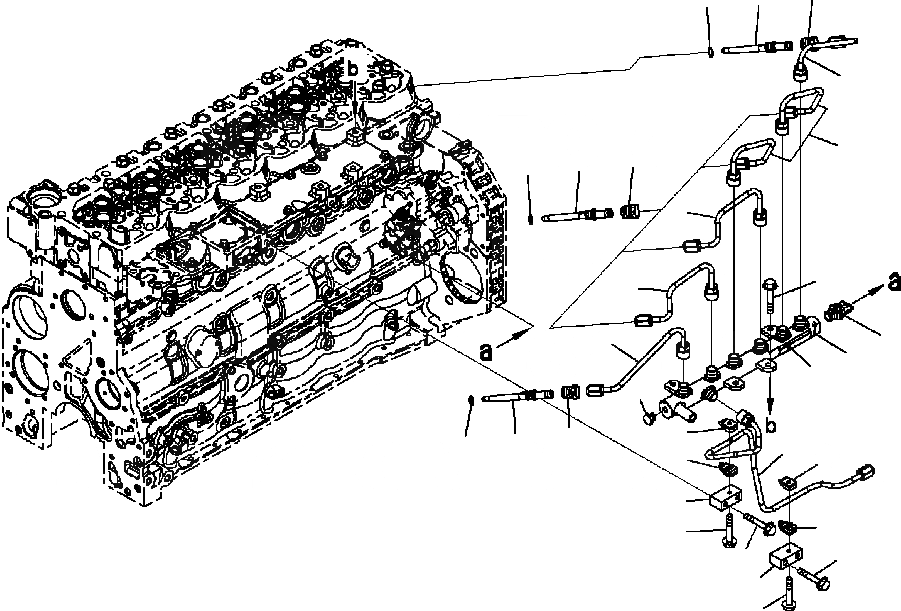 Схема запчастей Komatsu PC200LC-8 - A-AB ТОПЛИВН. ТРУБКИ ВПРЫСКА ДВИГАТЕЛЬ
