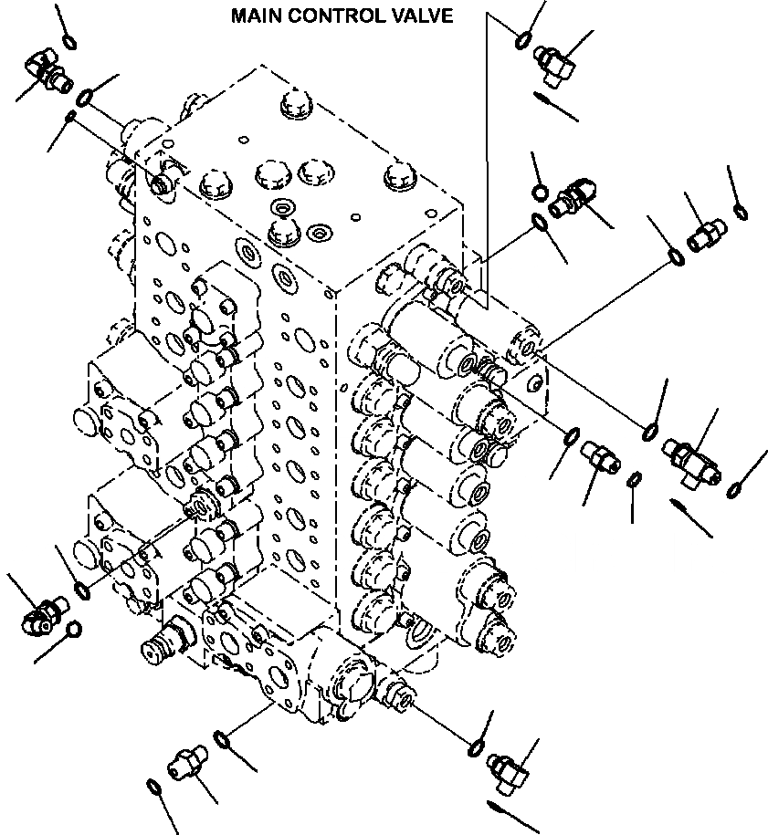 Схема запчастей Komatsu PC200LC-8 - H-A ОСНОВН. УПРАВЛЯЮЩ. КЛАПАН ШЛАНГИ СОЕДИН-ЕS ГИДРАВЛИКА