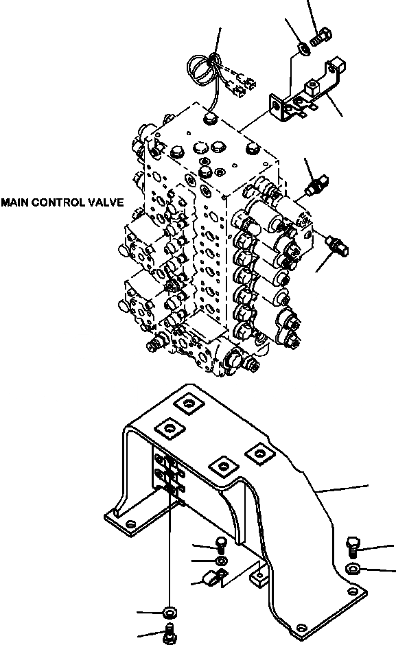 Схема запчастей Komatsu PC200LC-8 - H-A ОСНОВН. КРЕПЛЕНИЕ КОНТРОЛЬНОГО КЛАПАНА КОРПУС ГИДРАВЛИКА