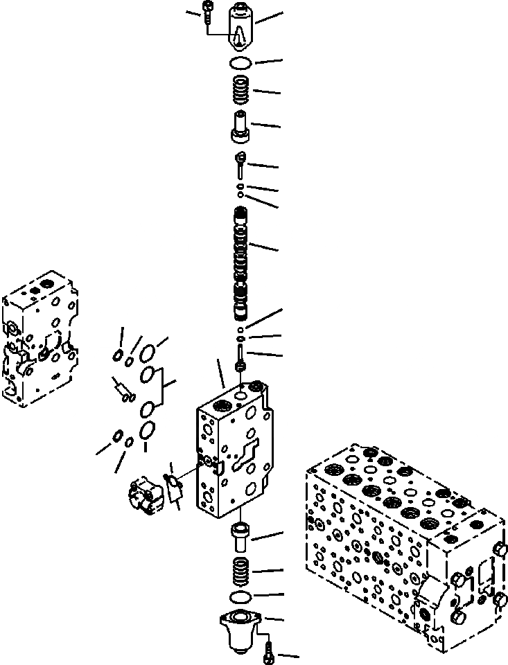 Схема запчастей Komatsu PC200LC-8 - H-8A ОСНОВН. УПРАВЛЯЮЩ. КЛАПАН СЕРВИСНЫЙ КЛАПАН ГИДРАВЛИКА