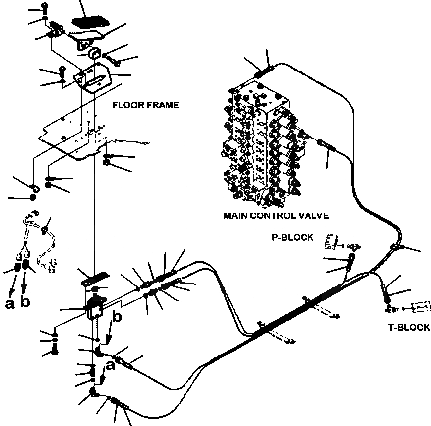 Схема запчастей Komatsu PC200LC-8 - H9-A ГИДРОЛИНИЯ ПРАВ. FOOT ПЕДАЛЬ И ШЛАНГИ СОЕДИН-Е ( АКТУАТОРS) ГИДРАВЛИКА