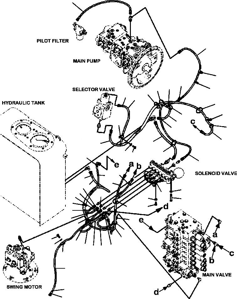 Схема запчастей Komatsu PC200LC-8 - H8-A ГИДРОЛИНИЯ СОЛЕНОИДНЫЙ КЛАПАН ПАТРУБКИ ( АКТУАТОР) ГИДРАВЛИКА