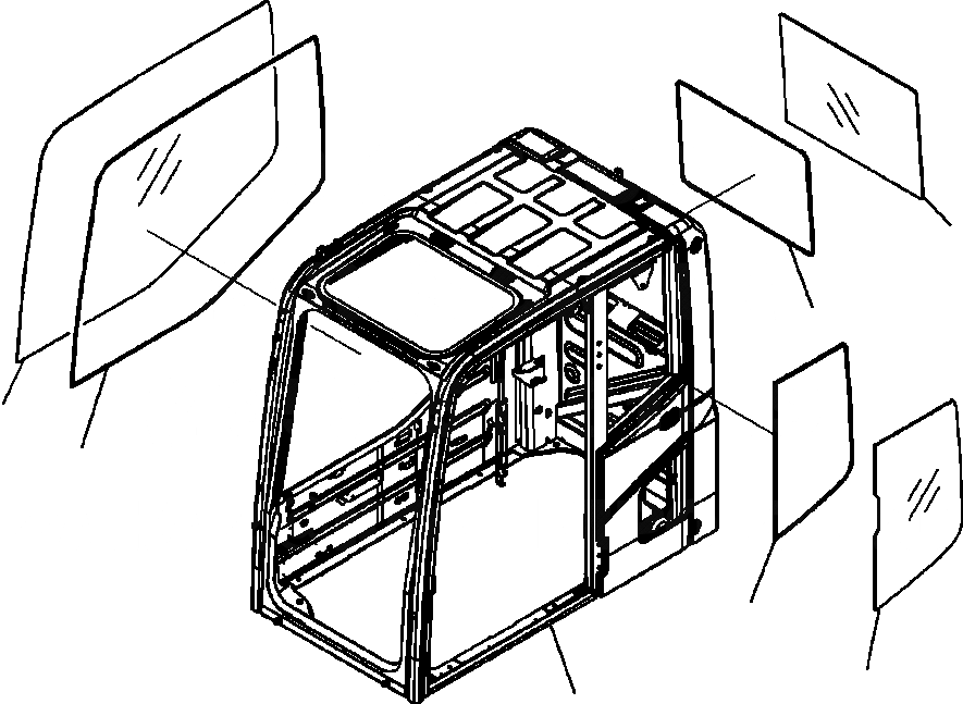 Схема запчастей Komatsu PC200LC-8 - K-A КАБИНА ОКНА (ЗАДН. И S) OPERATOR\XD S ОБСТАНОВКА И СИСТЕМА УПРАВЛЕНИЯ