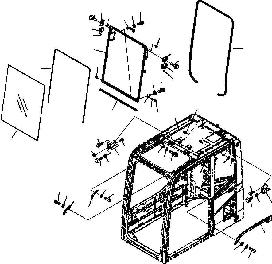 Схема запчастей Komatsu PC200LC-8 - K-A КАБИНА ОКНА (ПЕРЕДН. ВЕРХН.) OPERATOR\XD S ОБСТАНОВКА И СИСТЕМА УПРАВЛЕНИЯ