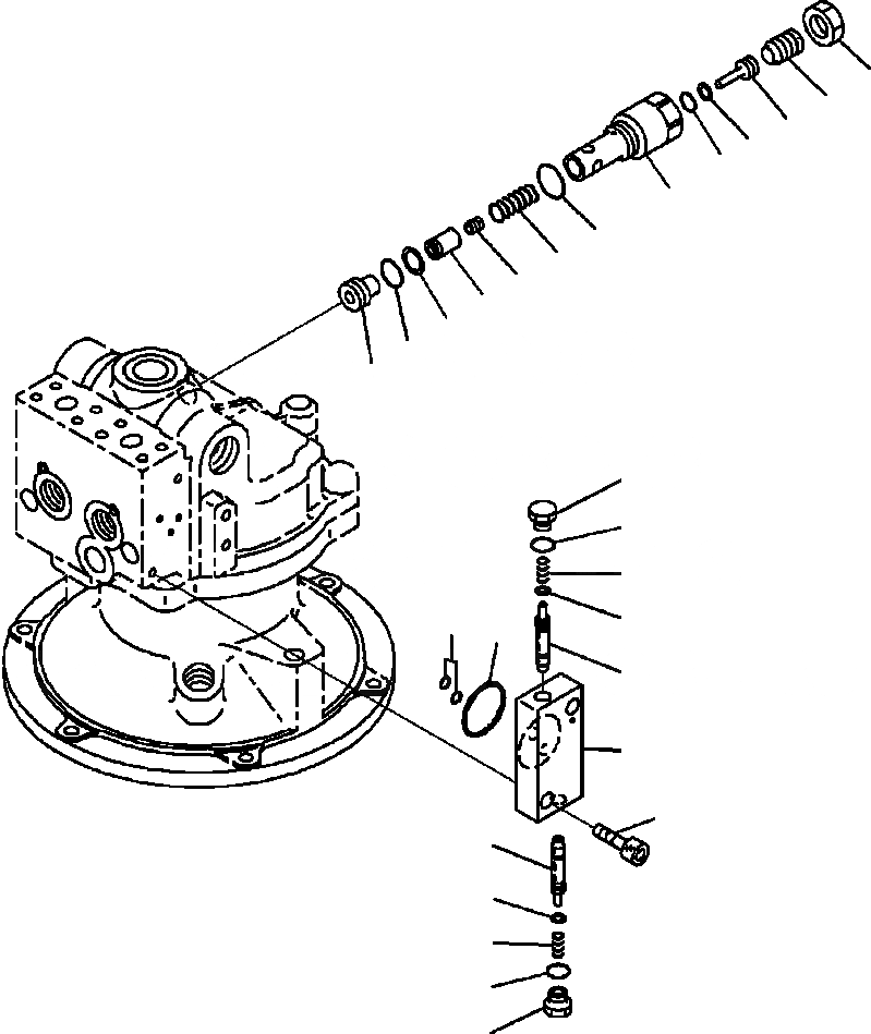 Схема запчастей Komatsu PC200LC-8 - N-A МОТОР ПОВОРОТА РАЗГРУЗ. КЛАПАН ПОВОРОТН. КРУГ И КОМПОНЕНТЫ