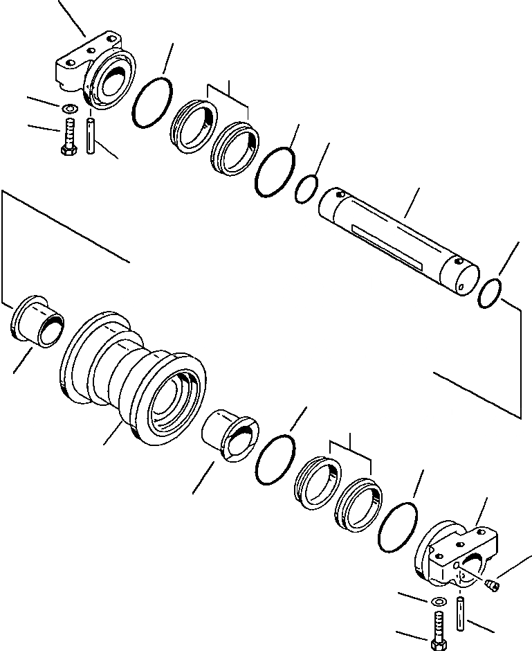 Схема запчастей Komatsu PC200-5 - ОПОРНЫЙ КАТОК ХОД И НИЖН.CARRIAGE