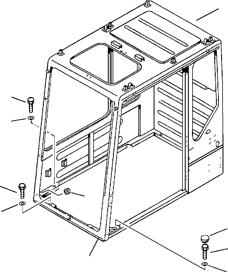 Схема запчастей Komatsu PC200-5 - КРЕПЛЕНИЕ КАБИНЫ ЧАСТИ КОРПУСА