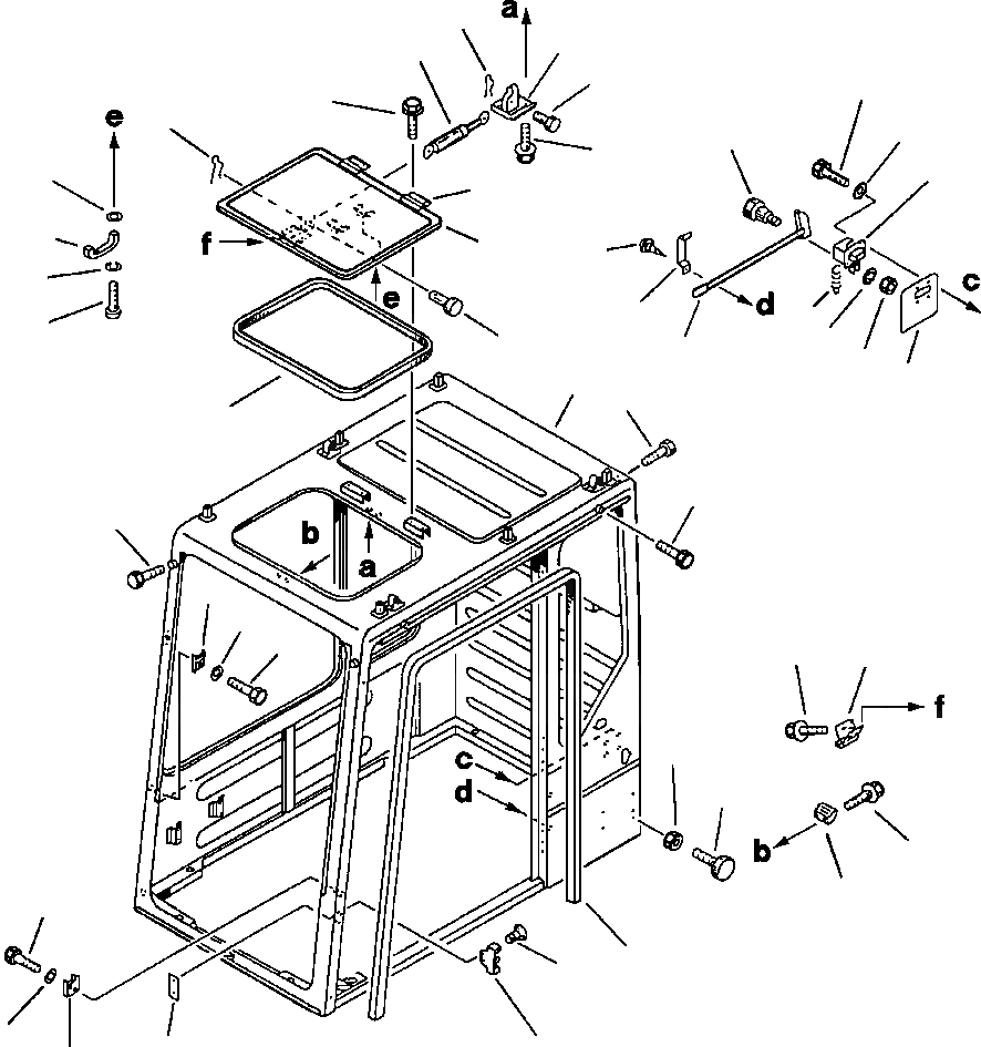 Схема запчастей Komatsu PC200-5 - КАБИНА ASSEMBLY COMPLETE ASSEMBLY ЧАСТИ КОРПУСА