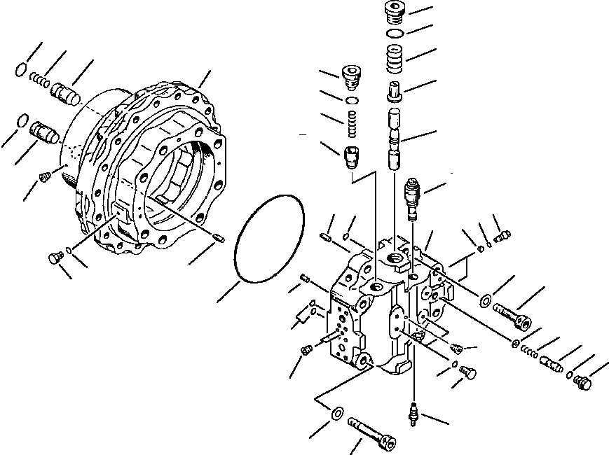 Схема запчастей Komatsu PC200-5 - МОТОР ХОДА МОТОР И КОМПОНЕНТЫ УПРАВЛ-Е РАБОЧИМ ОБОРУДОВАНИЕМ