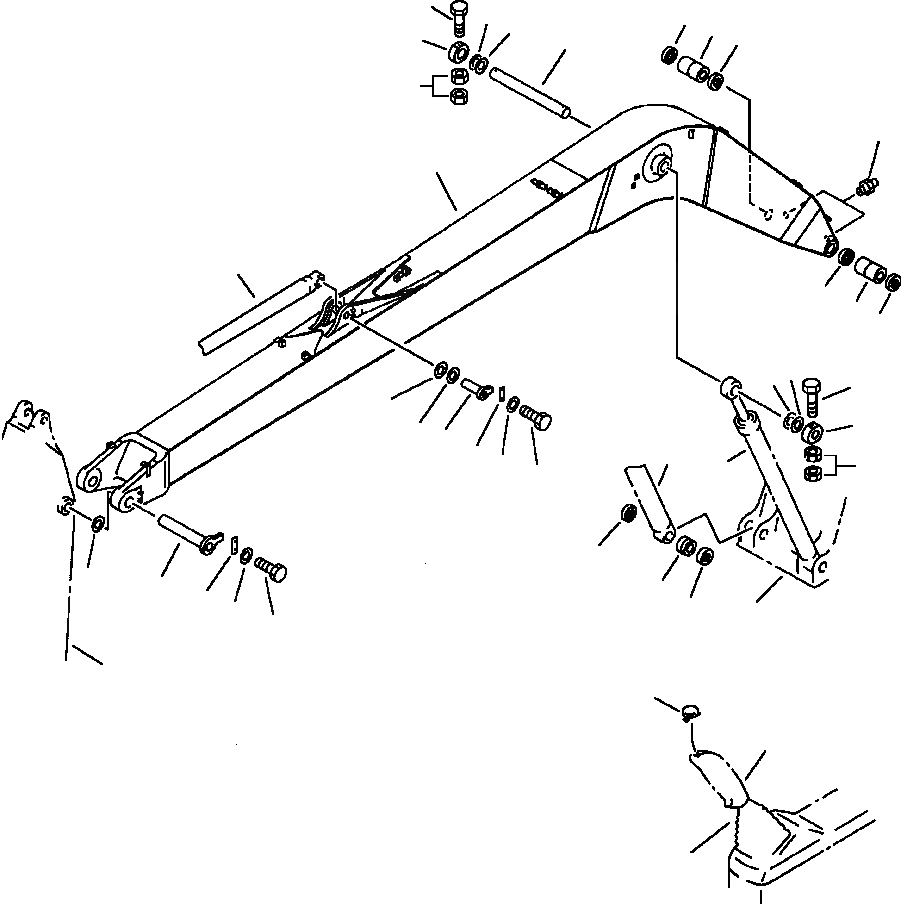Схема запчастей Komatsu PC200-5 - FOOT УДЛИНН. СТРЕЛА И КРЕПЛЕНИЕ РАБОЧЕЕ ОБОРУДОВАНИЕ (ЭКСКАВАТ.)
