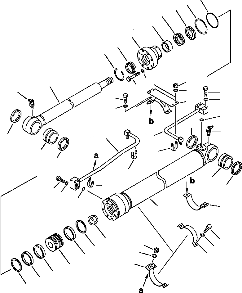 Схема запчастей Komatsu PC200-5 - ЦИЛИНДР КОВША ДЛЯ FOOT УДЛИНН. СТРЕЛА РАБОЧЕЕ ОБОРУДОВАНИЕ (ЭКСКАВАТ.)