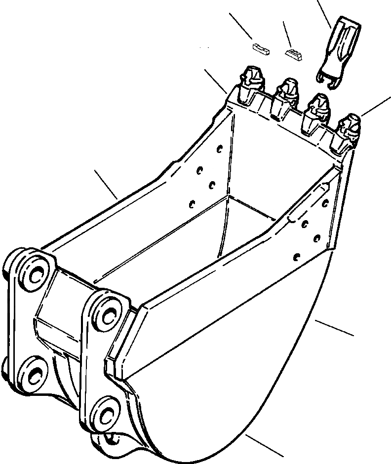 Схема запчастей Komatsu PC200-5 - КОВШ KOMATSU 8 IN. (7 MM) ШИР. РАБОЧЕЕ ОБОРУДОВАНИЕ (ЭКСКАВАТ.)