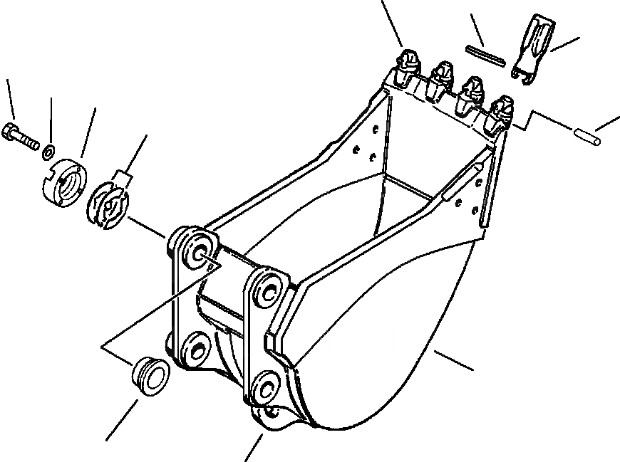 Схема запчастей Komatsu PC200-5 - КОВШ - ESCO СТАНДАРТН. DUTY ПЛАСТИНА LIP - С РЕГУЛИР. DEVICE, IN. (7 MM) ШИР. РАБОЧЕЕ ОБОРУДОВАНИЕ (ЭКСКАВАТ.)