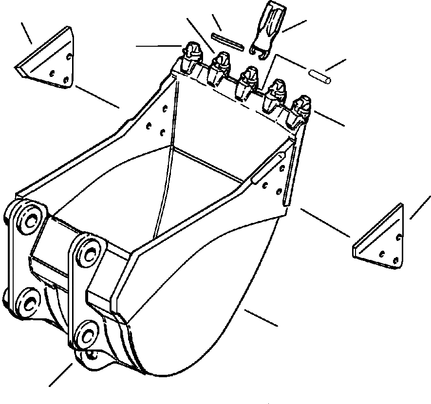 Схема запчастей Komatsu PC200-5 - КОВШ - ESCO HEAVY-DUTY ПЛАСТИНА LIP - БЕЗ РЕГУЛИР. DEVICE, IN. (7 MM) ШИР. РАБОЧЕЕ ОБОРУДОВАНИЕ (ЭКСКАВАТ.)