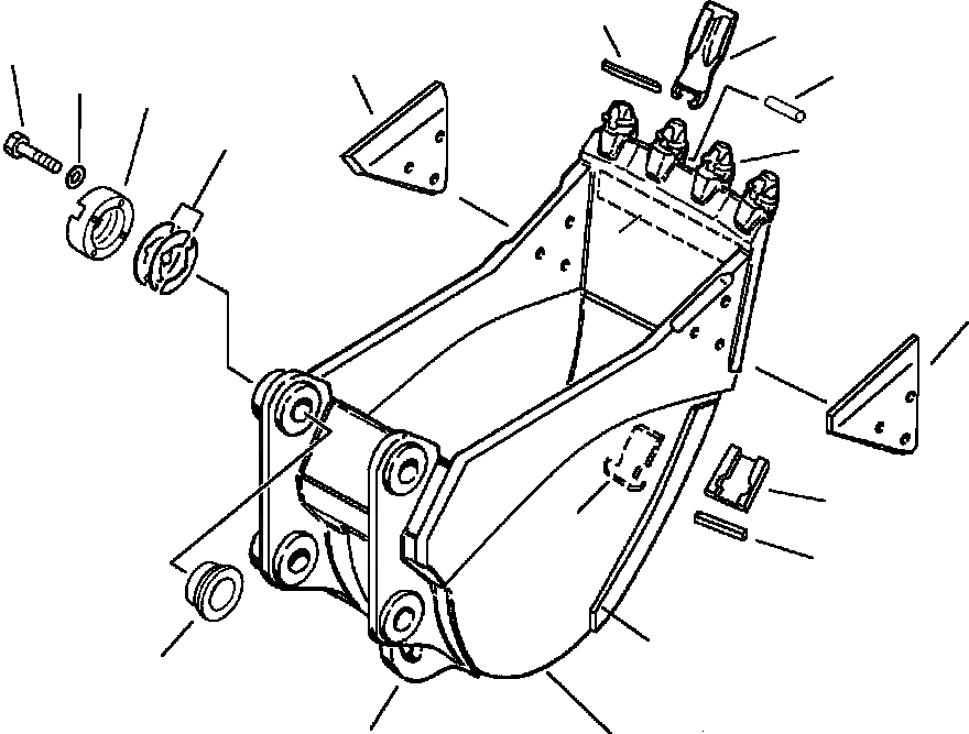 Схема запчастей Komatsu PC200-5 - КОВШ - ESCO HEAVY-DUTY CAST LIP - С РЕГУЛИР. DEVICE, IN. ( MM) ШИР. РАБОЧЕЕ ОБОРУДОВАНИЕ (ЭКСКАВАТ.)