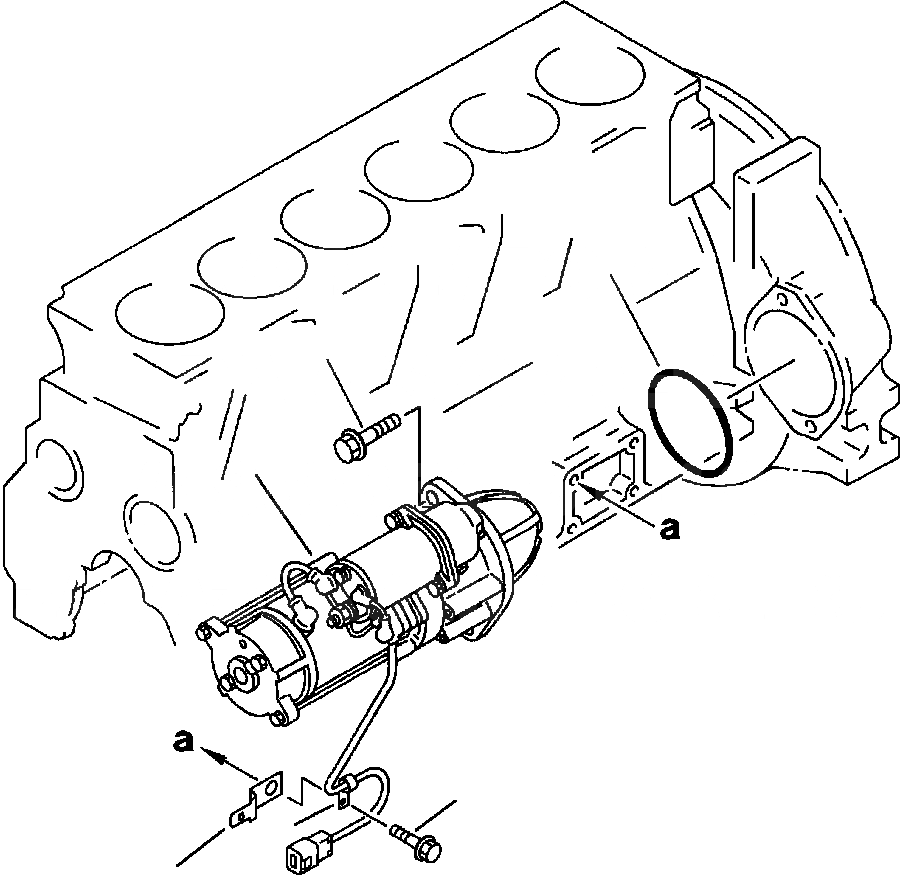 Схема запчастей Komatsu PC200-5 - CRANKING МОТОР КРЕПЛЕНИЕ ЭЛЕКТРИКА