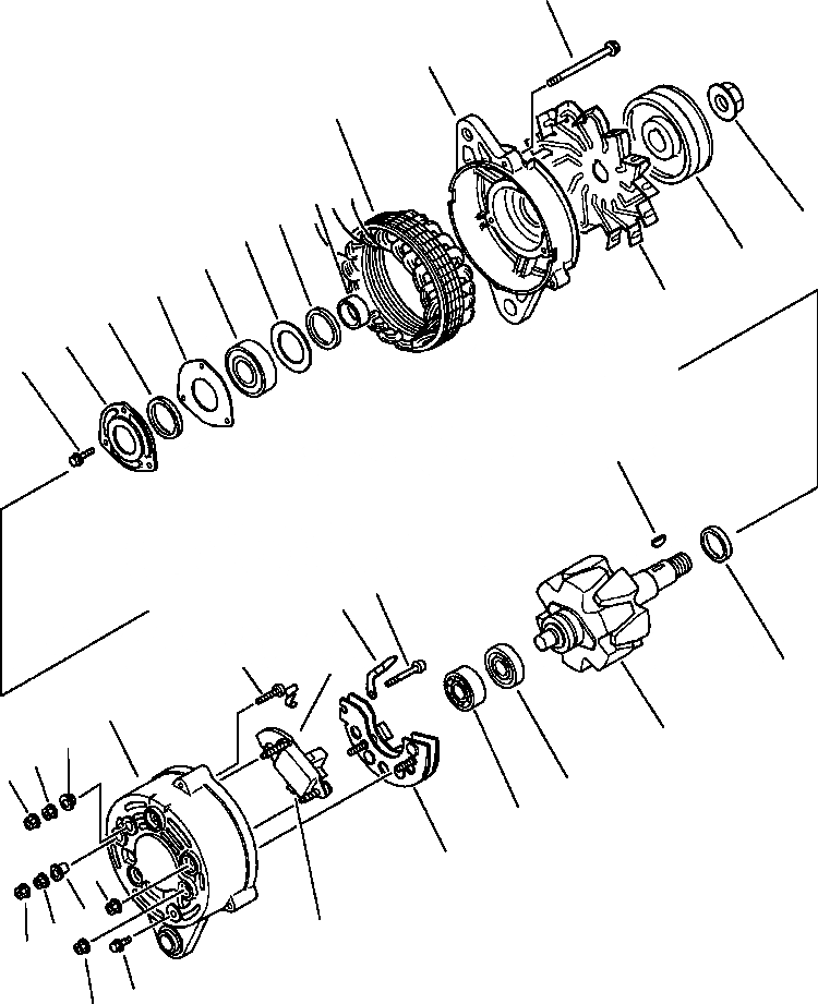Схема запчастей Komatsu PC200-5 - ГЕНЕРАТОР С NON HARDENED ШКИВ ЭЛЕКТРИКА