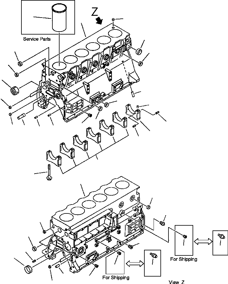 Схема запчастей Komatsu PC200-6L - FIG NO. A-AG БЛОК ЦИЛИНДРОВ ДВИГАТЕЛЬ