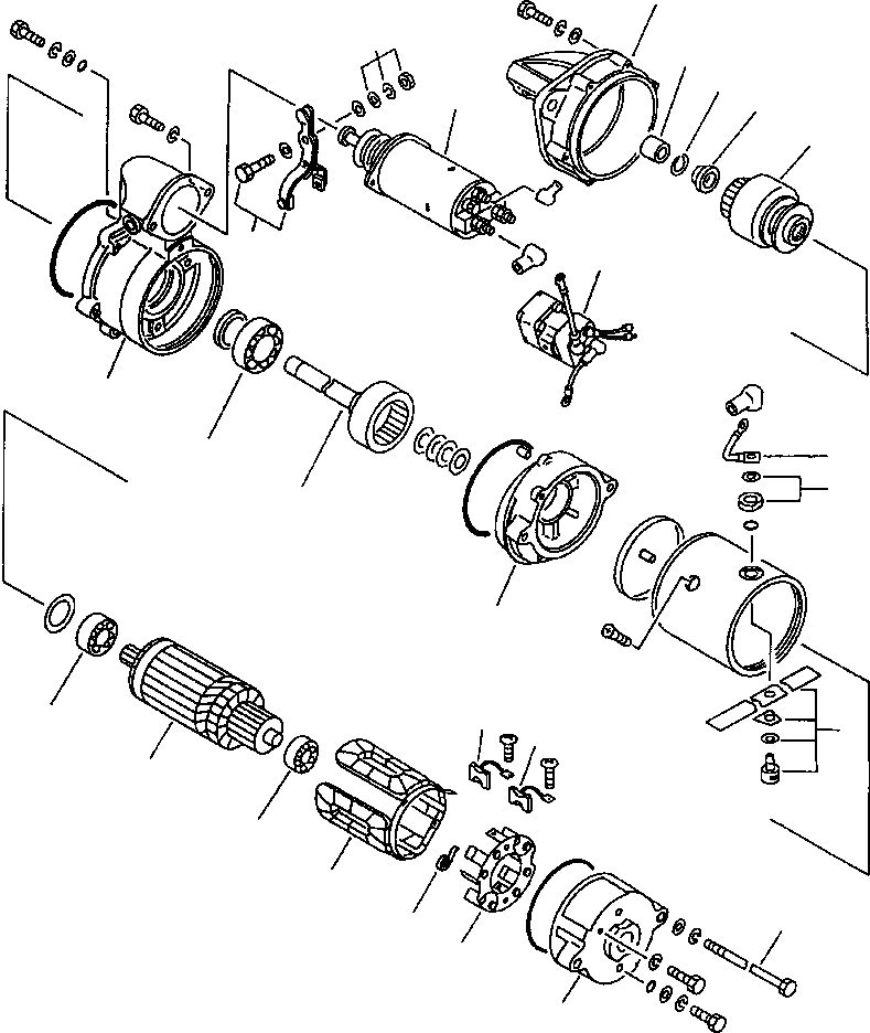 Схема запчастей Komatsu PC200-6L - FIG NO. A-BE7 СТАРТЕР (.KW) ДВИГАТЕЛЬ