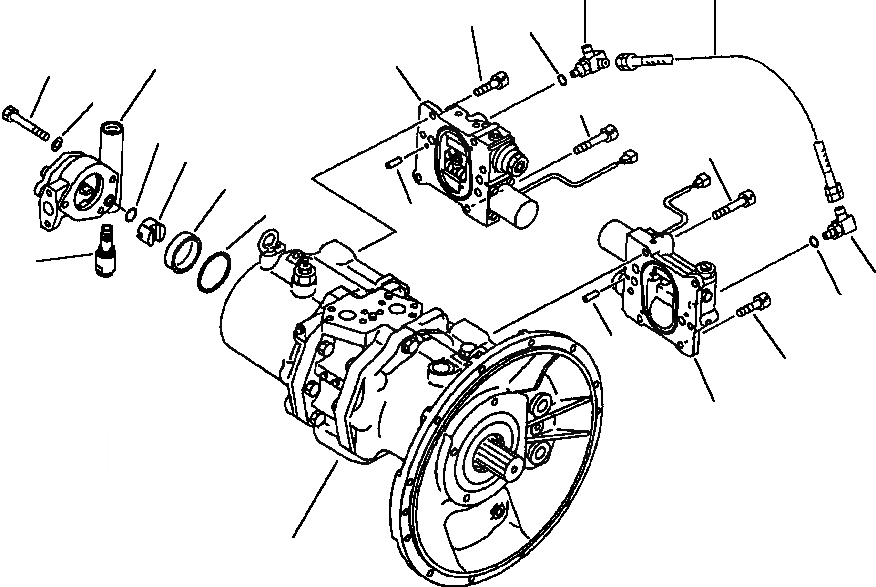 Схема запчастей Komatsu PC200-6L - FIG NO. H- ОСНОВН. НАСОС (/9) (HPV 9+9+BARO-) (С КЛАПАНОМ TVC) COMPLETE ASSEMBLY ГИДРАВЛИКА