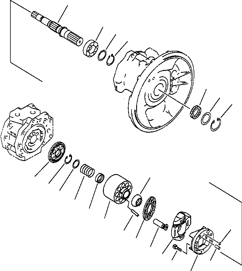 Схема запчастей Komatsu PC200-6L - FIG NO. H- ОСНОВН. НАСОС (/9) (HPV 9+9+BARO-) (С КЛАПАНОМ TVC) ПЕРЕДН. НАСОС ГИДРАВЛИКА