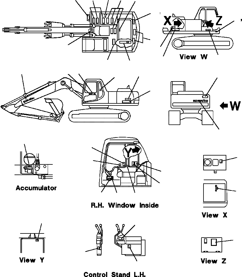 Схема запчастей Komatsu PC200-6L - FIG NO. U- ТАБЛИЧКИ PC- МАРКИРОВКА