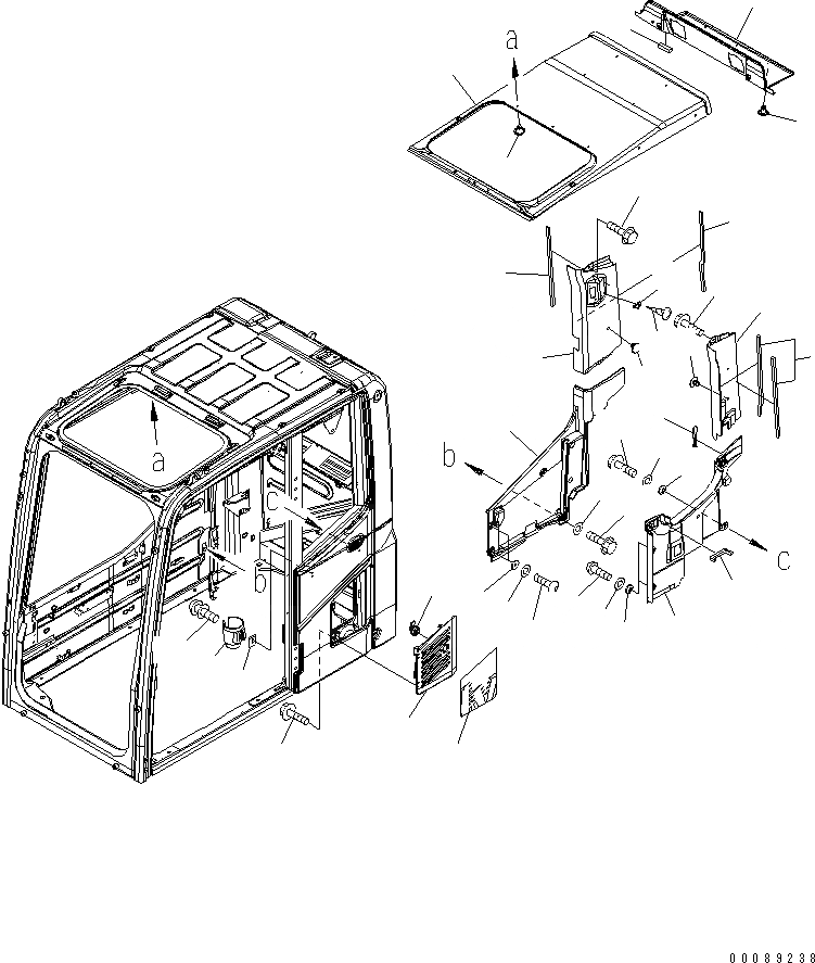 Схема запчастей Komatsu PC200LC-8E0 - КАБИНА (КРЫША КРЫШКАAND ВПУСК ВОЗДУХА)(№8-) КАБИНА ОПЕРАТОРА И СИСТЕМА УПРАВЛЕНИЯ