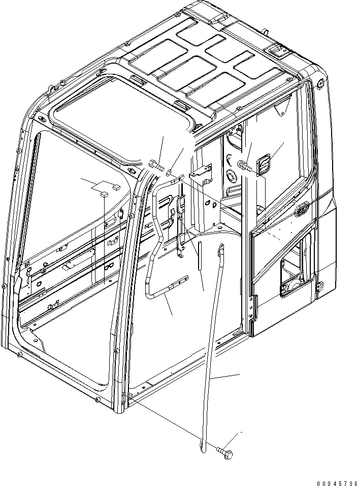 Схема запчастей Komatsu PC200LC-8E0 - КАБИНА (PRESSURE КЛАПАН И РУЧКА) КАБИНА ОПЕРАТОРА И СИСТЕМА УПРАВЛЕНИЯ