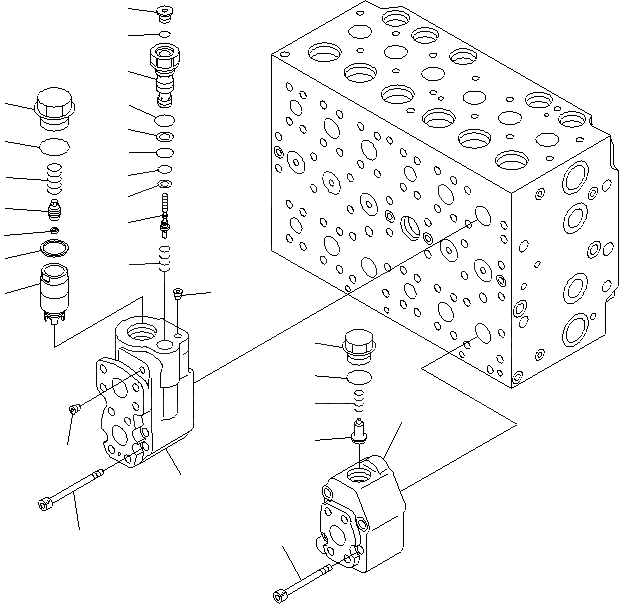 Схема запчастей Komatsu PC200LC-8E0 - ОСНОВН. КЛАПАН (7/7) ОСНОВН. КОМПОНЕНТЫ И РЕМКОМПЛЕКТЫ