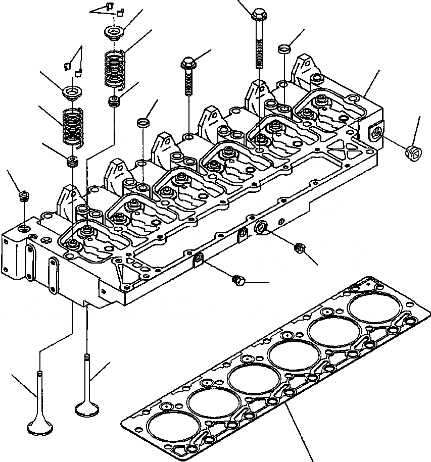 Схема запчастей Komatsu PC200LL-6 - FIG. A-AA ГОЛОВКА ЦИЛИНДРОВ ДВИГАТЕЛЬ