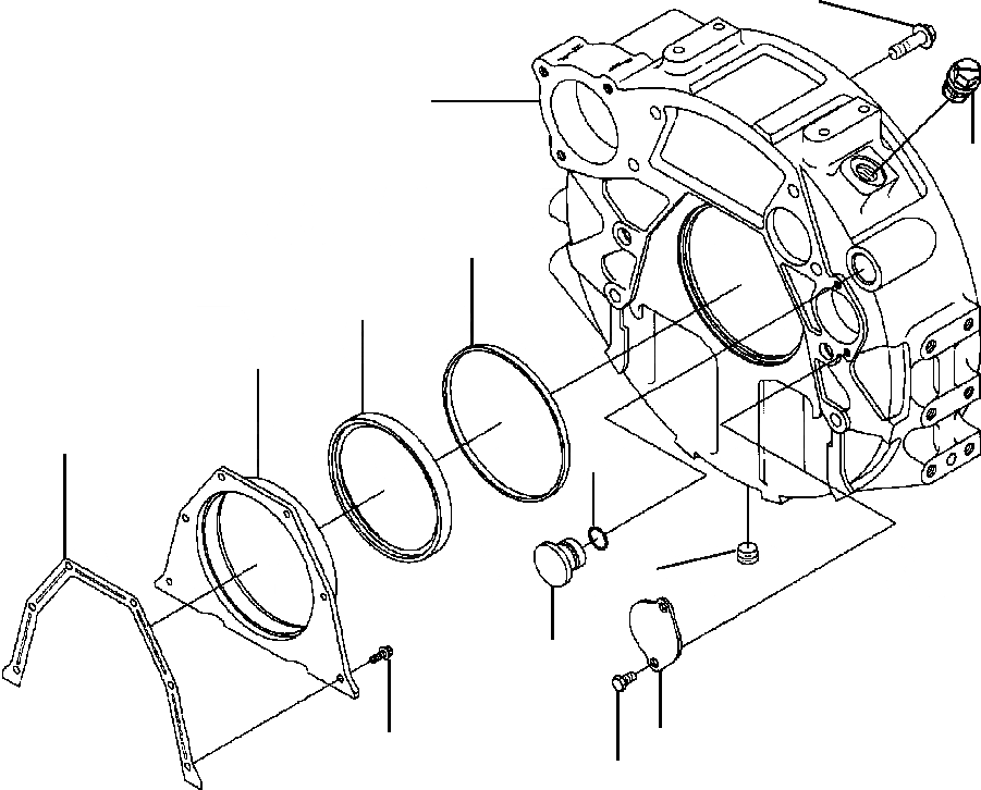 Схема запчастей Komatsu PC200LL-6 - FIG. A8-AA КАРТЕР МАХОВИКА ДВИГАТЕЛЬ