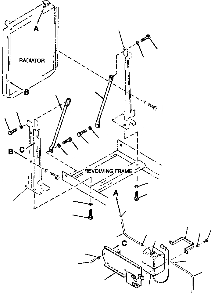Схема запчастей Komatsu PC200LL-6 - FIG. C-A КРЕПЛЕНИЕ РАДИАТОРА СИСТЕМА ОХЛАЖДЕНИЯ