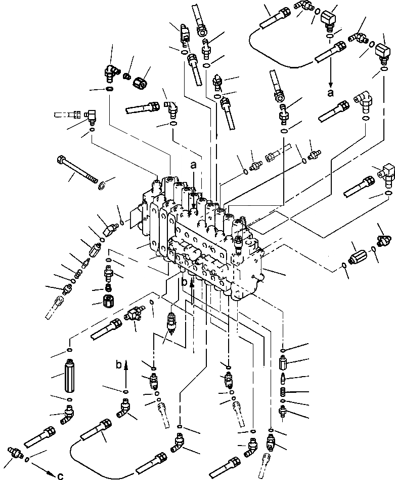 Схема запчастей Komatsu PC200LL-6 - FIG. H-A ОСНОВН. КЛАПАН - 9-СЕКЦИОНН. ГИДРАВЛИКА