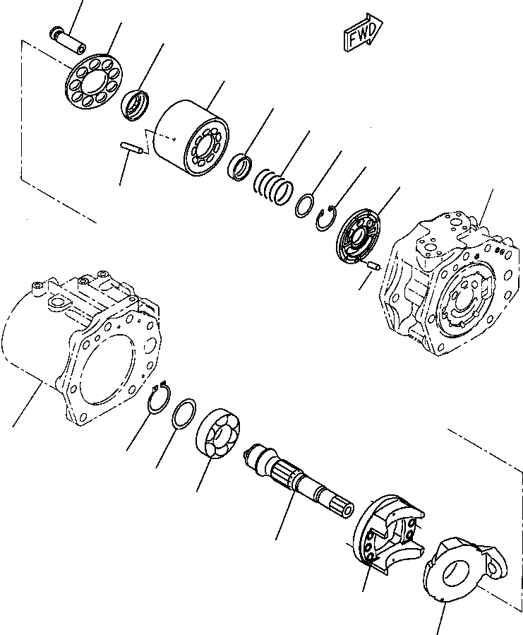 Схема запчастей Komatsu PC200LL-6 - FIG. H-7A ОСНОВН. НАСОС - ЗАДН. НАСОС ASSEMBLY ГИДРАВЛИКА