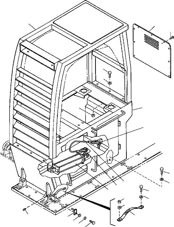 Схема запчастей Komatsu PC200LL-6 - FIG. J-A ОСНОВНАЯ РАМА С WALKWAY - RISER БЛОК ОСНОВНАЯ РАМА И ЕЕ ЧАСТИ