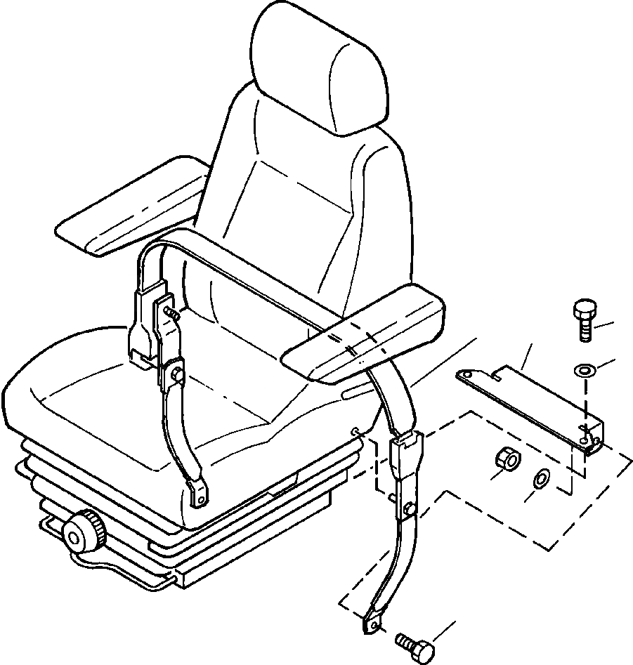 Схема запчастей Komatsu PC200LL-6 - FIG. K-A РЕМЕНЬ БЕЗОПАСНОСТИ ASSEMBLY - СТАНДАРТН. КАБИНА ОПЕРАТОРА И СИСТЕМА УПРАВЛЕНИЯ