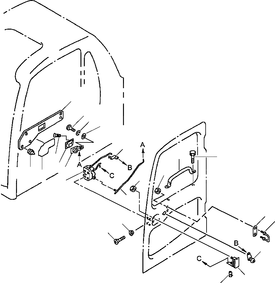 Схема запчастей Komatsu PC200LL-6 - FIG. K-7 КАБИНА - ЗАМОК ДВЕРИ КАБИНА ОПЕРАТОРА И СИСТЕМА УПРАВЛЕНИЯ